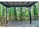 Comfortable wooden deck surrounded by trees offering a relaxing and private outdoor space at 1358 Millstream Trl, Lawrenceville, GA 30044