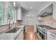 Bright kitchen features granite countertops, stainless steel appliances, and tile backsplash at 2592 River Oak Dr, Decatur, GA 30033