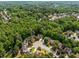 Expansive aerial view showcasing the neighborhood's lush green canopy and scattered residences at 600 Oakmont Hl, Duluth, GA 30097