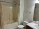 Clean bathroom with a jacuzzi tub and shower, toilet and a vanity at 279 Fairview Dr, Dallas, GA 30157