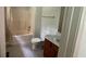 Bathroom featuring a tub-shower combination, tile flooring, and vanity with storage at 279 Fairview Dr, Dallas, GA 30157