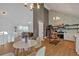 Open living space showcasing a kitchen, dining area, and living room with seamless flow at 4053 Five Oaks Ct, Powder Springs, GA 30127