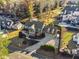 Aerial shot showcases a charming home with a two-car garage and lush landscaping in a peaceful neighborhood at 192 Chicopee Dr, Marietta, GA 30060
