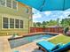 Backyard pool with lounge chairs and privacy fence at 192 Chicopee Dr, Marietta, GA 30060
