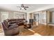 Comfortable living room with hardwood floors, plush seating, and open floor plan at 192 Chicopee Dr, Marietta, GA 30060