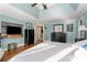 Main bedroom features hardwood floors and ceiling fan at 192 Chicopee Dr, Marietta, GA 30060