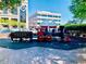 Detailed train replica in the town park, set against the backdrop of local government buildings at 192 Chicopee Dr, Marietta, GA 30060
