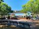 Charming town park with a covered stage, benches, and shade trees, perfect for community events at 192 Chicopee Dr, Marietta, GA 30060