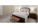 Comfortable bedroom featuring a large bed, bench, and matching nightstands at 2303 Waters Edge Trl, Roswell, GA 30075