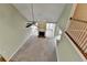 A high angle showcases the size of the living room and the fireplace below at 3426 Olivia Grace Way, Dacula, GA 30019