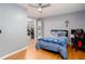 Comfortable bedroom with closet space, a double bed and an adjacent desk at 1220 Wade Green Nw Cir, Acworth, GA 30102