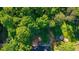 Serene aerial view of property with lush greenery, spacious lot, and charming home at 54 Mildred Ct, Dallas, GA 30157