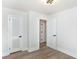 Bedroom with hardwood floor and a view of closet at 1091 Pine St, Conyers, GA 30012