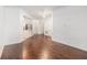 Hardwood floors in a large living room next to the kitchen and foyer entrance at 1850 Cotillion Dr # 4218, Atlanta, GA 30338