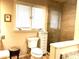 Bathroom features a glass shower and a granite countertop at 4040 Summit Dr, Marietta, GA 30068