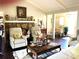 Cozy living room featuring a stone fireplace, wood floors and neutral decor at 4040 Summit Dr, Marietta, GA 30068