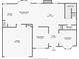 Home floor plan featuring the kitchen, dining, den, bathroom, and garage at 1411 Primrose Park Rd, Sugar Hill, GA 30518