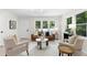Cozy living room with large windows, a comfortable seating area, and stylish decor at 1980 Oakdale Se Ct, Smyrna, GA 30082