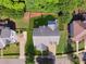 Overhead view of house showcasing a fenced backyard and lush green landscaping at 4815 Westgate Drive, Cumming, GA 30040