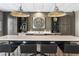 Clubhouse kitchen area with stainless steel appliances, quartz countertops, and decorative shelving at 58 Canton St # 410, Alpharetta, GA 30009