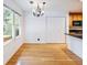 Dining room with wood floors, a modern chandelier, and natural light at 2910 Waverly Place Dr, Dacula, GA 30019