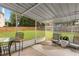 Relaxing screened-in patio with seating area overlooking the backyard at 2221 Shallowford Rd, Marietta, GA 30066