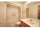 Bathroom features a shower-tub combo and single sink vanity at 2652 Mount Tabor Church Rd, Dallas, GA 30157