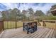 Outdoor deck offering space for dining and entertaining with wooden floors and backyard views at 5687 Highway 212, Covington, GA 30016