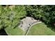 Aerial view of a basketball court and surrounding backyard at 1890 Silvastone Dr, Decatur, GA 30033
