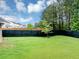 Spacious, green backyard featuring a black fence, perfect for outdoor activities and privacy at 201 Kingfisher Walk, Covington, GA 30014