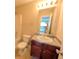 Bathroom with shower, granite vanity, and tile flooring is out of focus at 5622 Platte Dr, Ellenwood, GA 30294