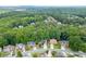 Wide aerial view of a suburban neighborhood featuring homes nestled among mature trees at 1045 Legacy Walk, Woodstock, GA 30189
