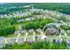 Aerial view of a beautiful community showcasing lush green spaces, manicured lawns, and well-maintained homes at 225 Sundance Dr, Woodstock, GA 30188
