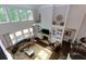 Bright, airy living room with fireplace, built-ins, and soaring windows at 225 Sundance Dr, Woodstock, GA 30188