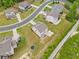 Aerial view of a landscaped property in a suburban neighborhood with green lawns and mature trees at 2889 Windsor Knoll Dr, Dacula, GA 30019