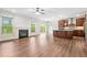 Spacious living room with gas fireplace and open floor plan at 2889 Windsor Knoll Dr, Dacula, GA 30019