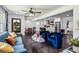 Inviting living room flowing into the kitchen with modern finishes at 1477 Spruce Se Dr, Smyrna, GA 30080