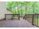 Exterior back deck with brown wood and brown wood rails overlooking backyard at 205 N Fayette Dr, Fayetteville, GA 30214