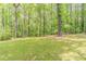 Lush green backyard surrounded by mature trees, providing privacy and a serene atmosphere at 205 N Fayette Dr, Fayetteville, GA 30214