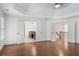This main bedroom boasts hardwood floors and doorways leading to a bathroom and hallway at 3301 Chastain Ridge Dr, Marietta, GA 30066