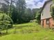 Large backyard with chain link fence and mature trees offers plenty of privacy at 4380 Highway 138, Oxford, GA 30054