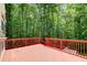 Expansive wooden back deck overlooks a lush wooded area, providing a private outdoor retreat at 245 Ashley Forest Dr, Fayetteville, GA 30214