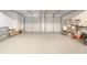 Spacious two car garage with a clean epoxy floor at 6895 Old Fox Trl, Stone Mountain, GA 30087