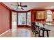 Eat-in kitchen with breakfast bar and door to outdoor deck at 1885 Milfield Cir, Snellville, GA 30078