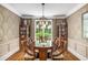 Elegant dining room with wainscoting, hardwood floors, and a chandelier at 2425 Hamptons Psge, Alpharetta, GA 30005
