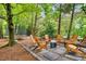 Inviting backyard firepit area with Adirondack chairs, perfect for outdoor entertaining at 2425 Hamptons Psge, Alpharetta, GA 30005