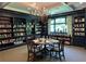 Charming library with extensive bookshelves, elegant chandelier, and cozy reading area at 1800 Clairmont Lk # 213, Decatur, GA 30033
