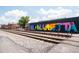 A colorful Marietta mural beside railroad tracks, showcasing local art and culture at 680 Parkside Trl, Marietta, GA 30064