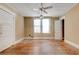 Bedroom with natural light, hardwood floors, and closet space at , Atlanta, GA 30310