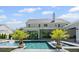 Stunning backyard featuring a pool, outdoor seating, and lush landscaping at 126 Owens Mill Pl, Canton, GA 30115
